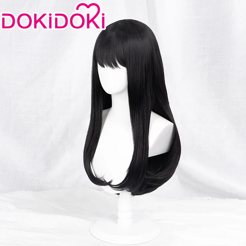 【Shorter Ver. Ready For Ship】Dokidoki Mange Anime Cosplay Long Black Wig Halloween - Image 8