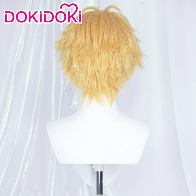 【Ready For Ship】Dokidoki Mange Anime Cosplay Wig Men Halloween Short Yellow Wig - Image 3