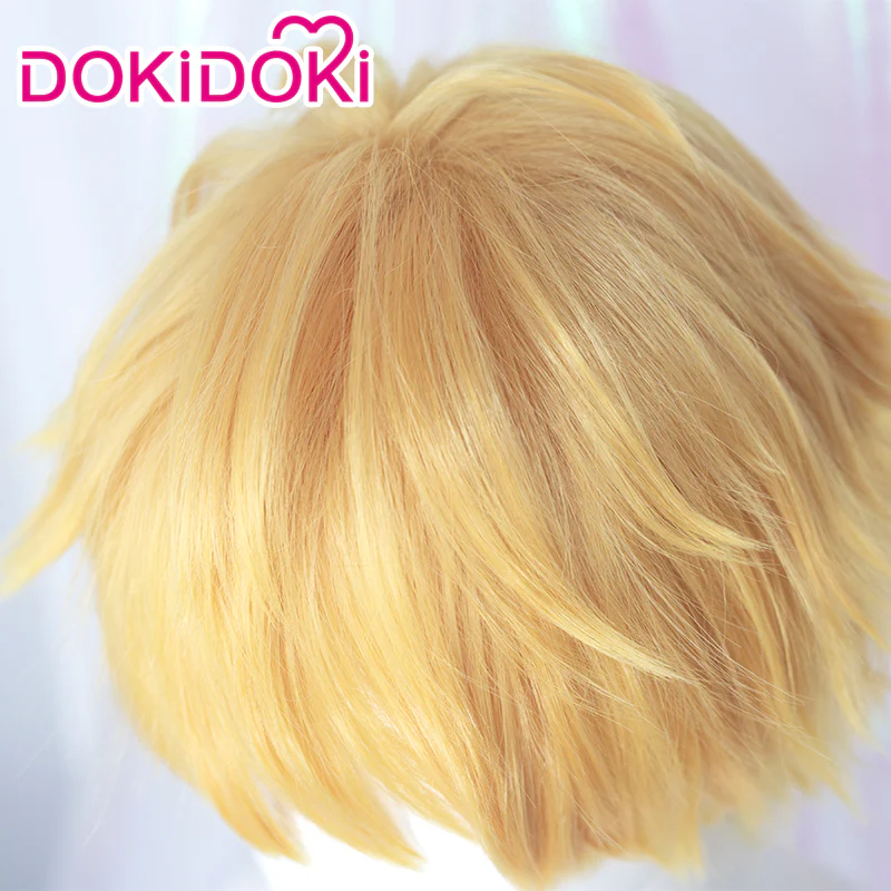 【Ready For Ship】Dokidoki Mange Anime Cosplay Wig Men Halloween Short Yellow Wig - Image 4