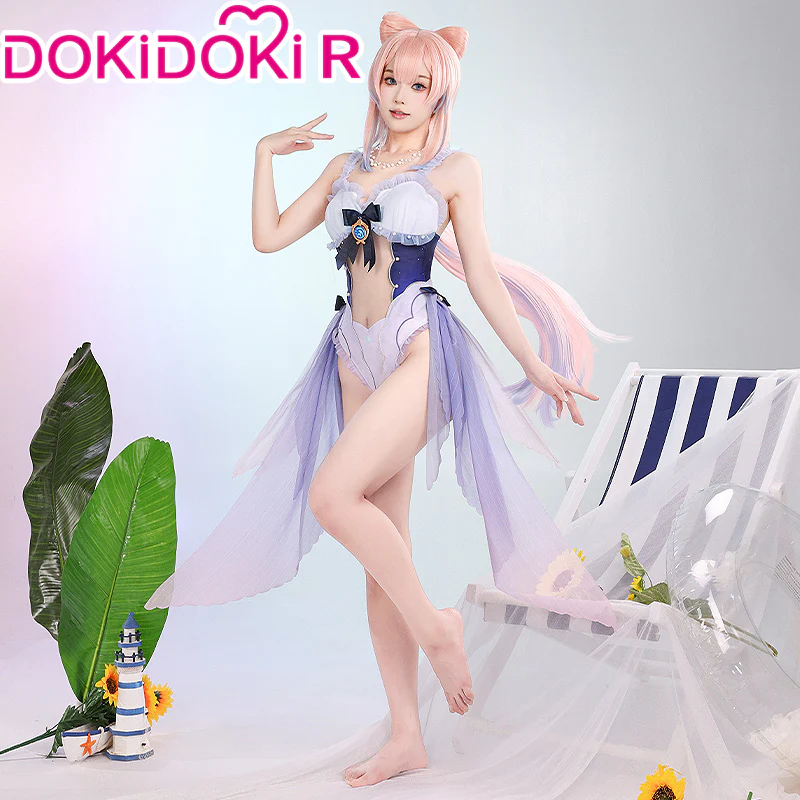【Ready For Ship】DokiDoki-R Game Genshin Impact Sangonomiya Kokomi Cosplay Costume Swimsuit Cute