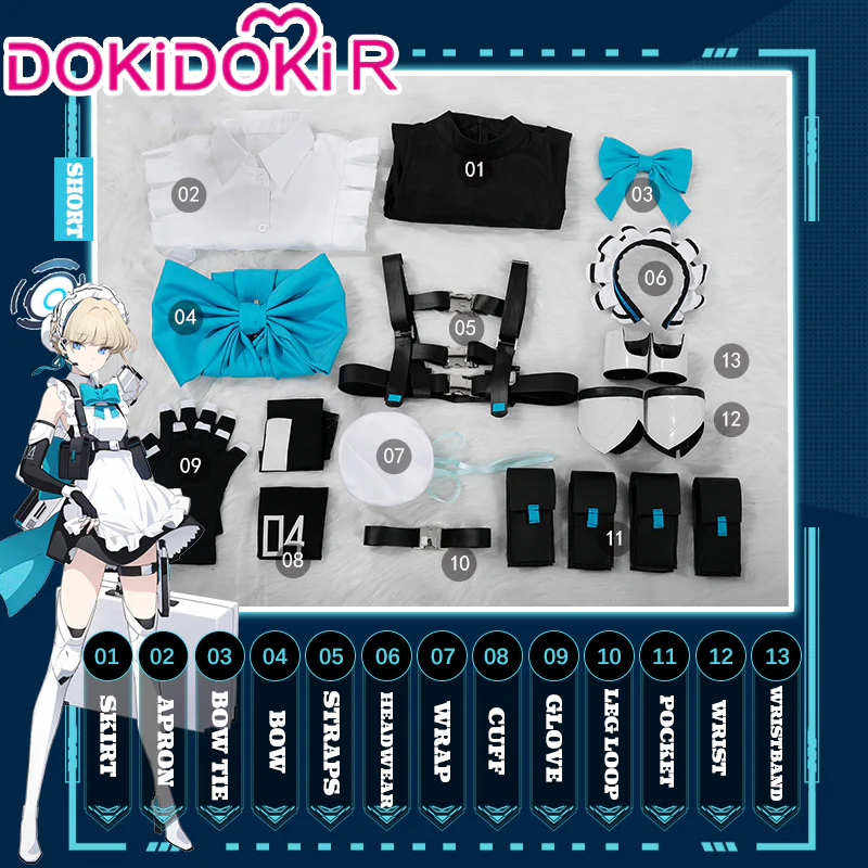 【Size S-2XL】DokiDoki-R Game Blue Archive Cosplay Asuma Toki Costume - Image 7