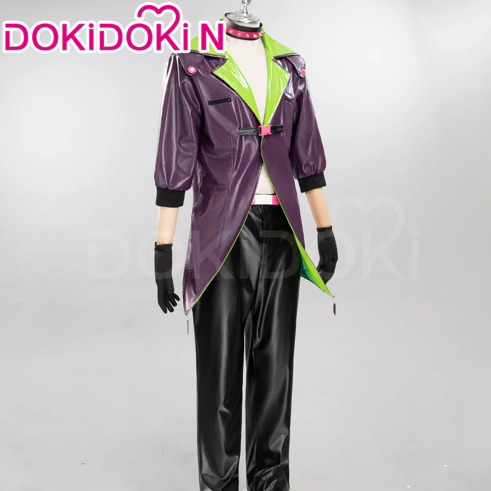 【Size S-2XL】DokiDoki-N Anime Cosplay Purple Green Clown Costume - Image 2