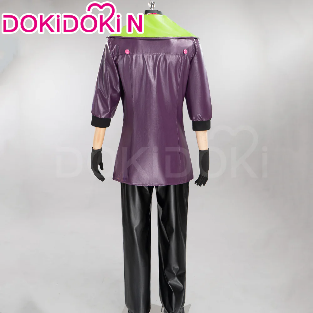 【Size S-2XL】DokiDoki-N Anime Cosplay Purple Green Clown Costume - Image 3