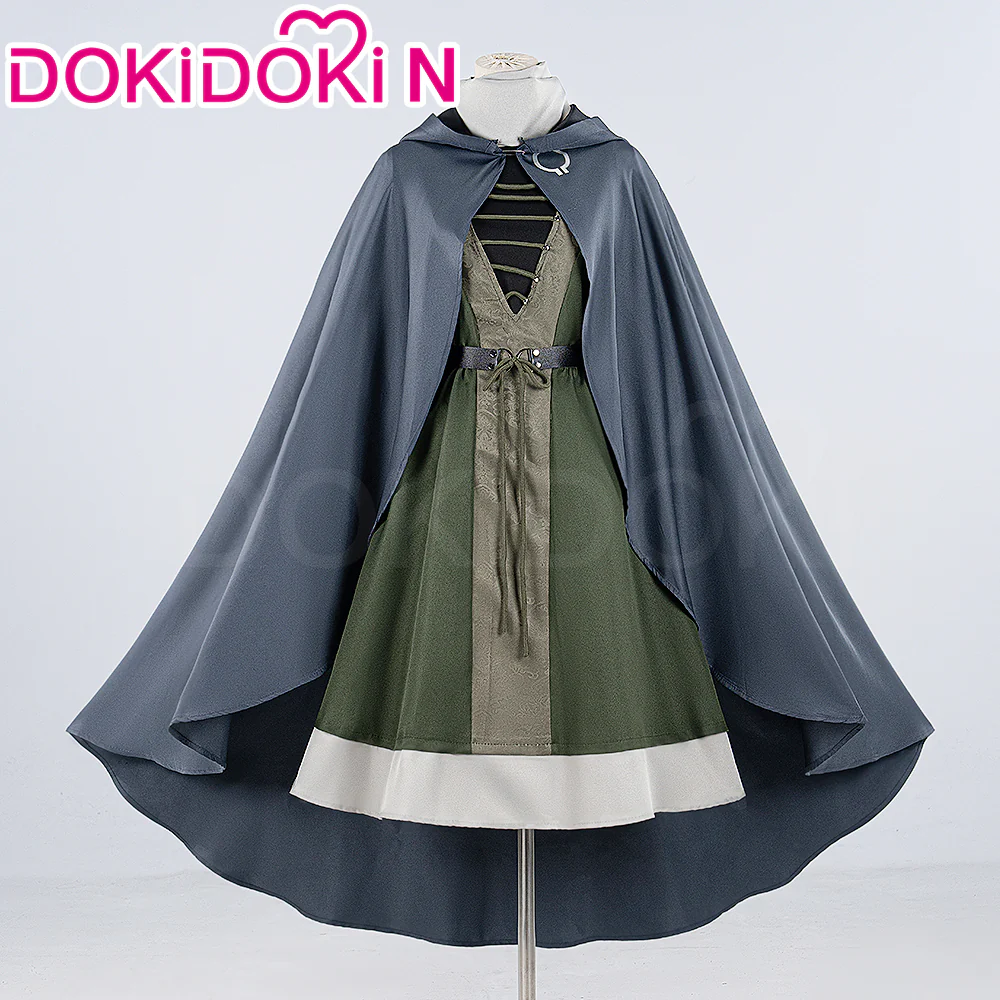 【In Stock】【Size S-2XL】Dokidoki-N Game Cosplay Costume Green Dress Dusty Blue Cape