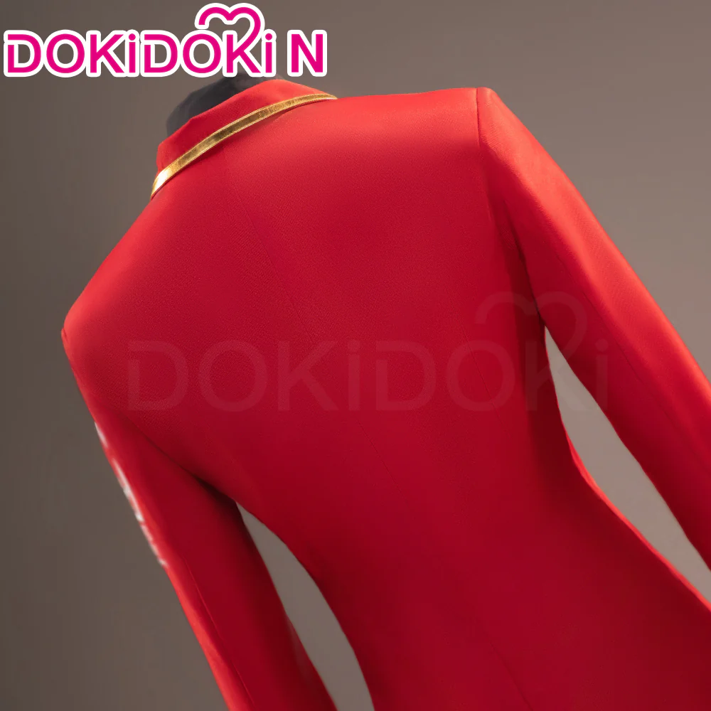 【Size S-2XL】DokiDoki-N Game Cosplay Costume Red Long Coat Black Inner Suit - Image 4