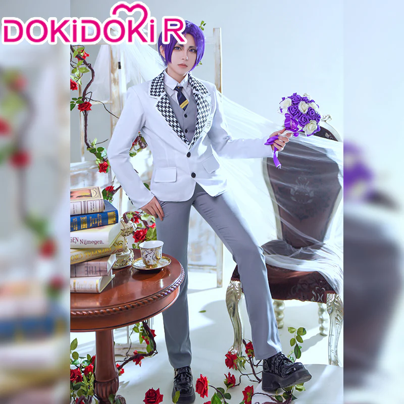 【Size S-2XL】DokiDoki-R Anime  Cosplay  Costume White Suit - Image 2