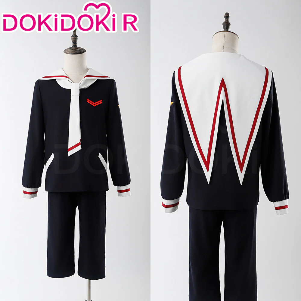 【Size S-2XL】DokiDoki-R Anime Card Captor Sakura Cosplay Ri Syaoran Costume Cardcaptor Sakura School Uniform Suit