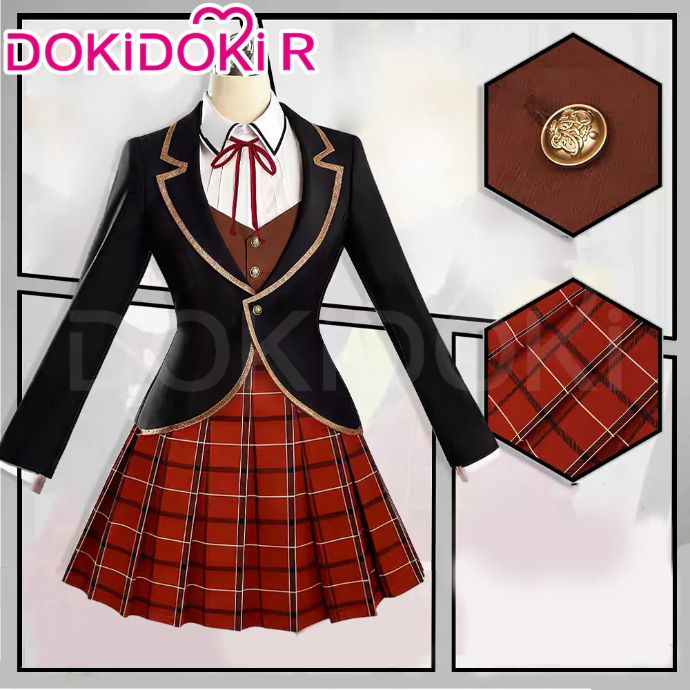 【Size S-2XL】DokiDoki-R Anime Cosplay Black Red Dress Female Uniform Suit JK