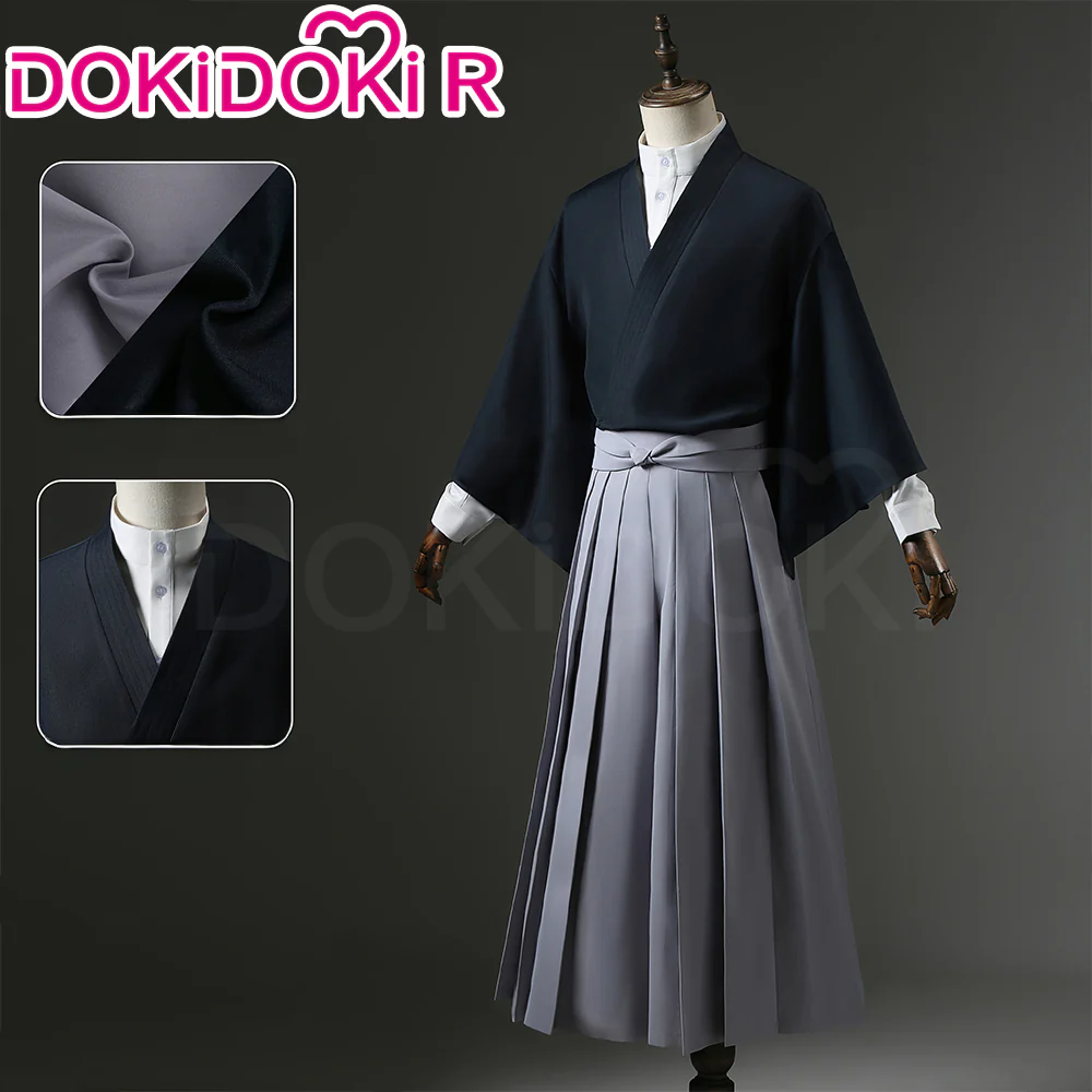 【Size S-2XL】Dokidoki-R Anime Cosplay Black White Costume Japanese Kimono