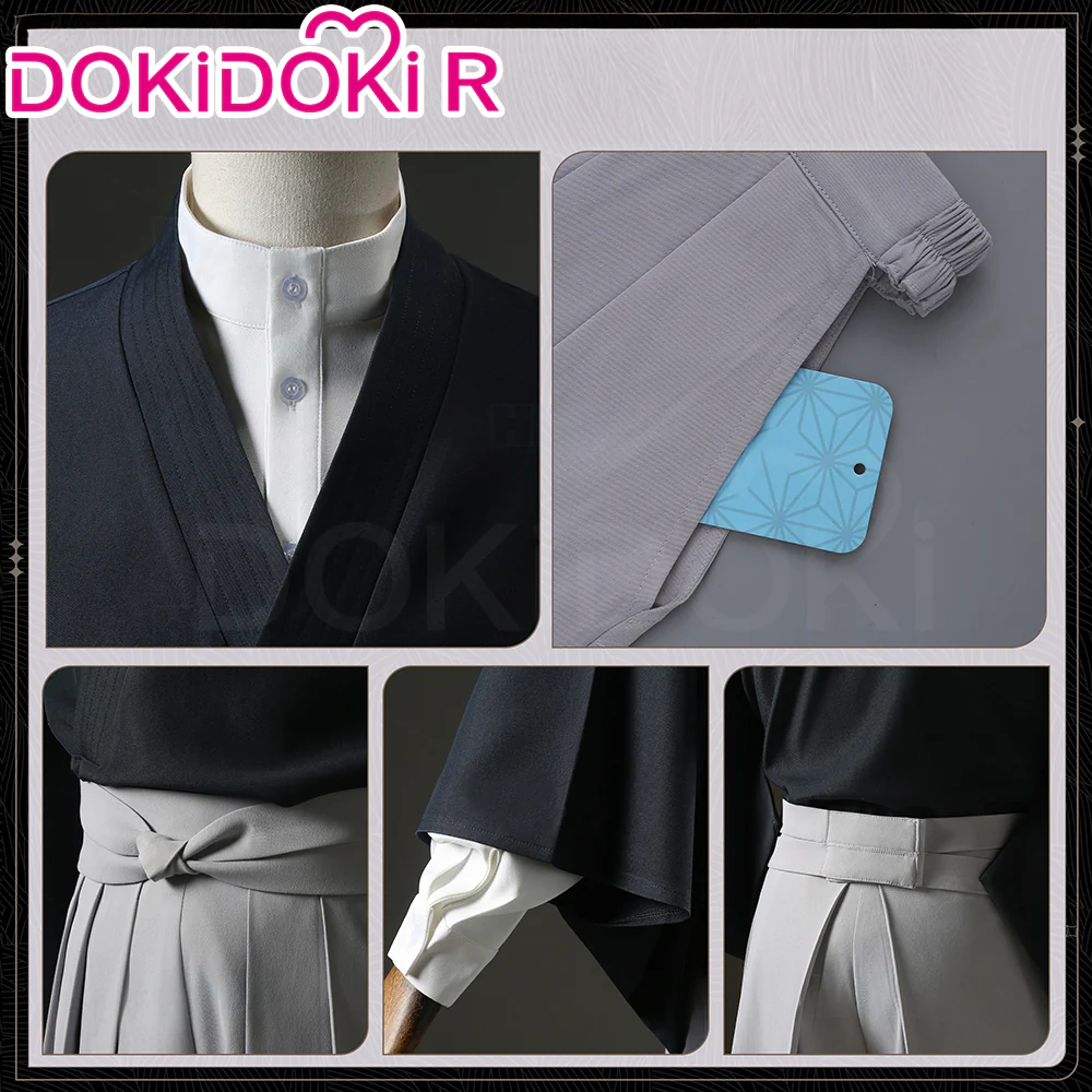 【Size S-2XL】Dokidoki-R Anime Cosplay Black White Costume Japanese Kimono - Image 2