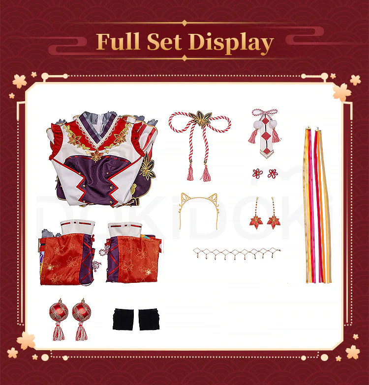 【Size S-2XL】DokiDoki-R Anime LoveLive! Sunshine!! Aqours Cosplay Lovelive Ruby Kurosawa Autumn Costume / Red White Fan Awakened Autumn Leaves - Image 6