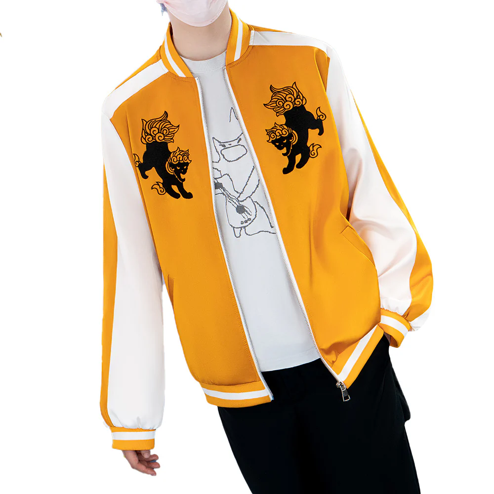 【Ready For Ship】【Last Batch】Dokidoki-R Anime Wind Breaker Cosplay Shishitoren Embroidered Baseball Yellow Jacket - Image 6