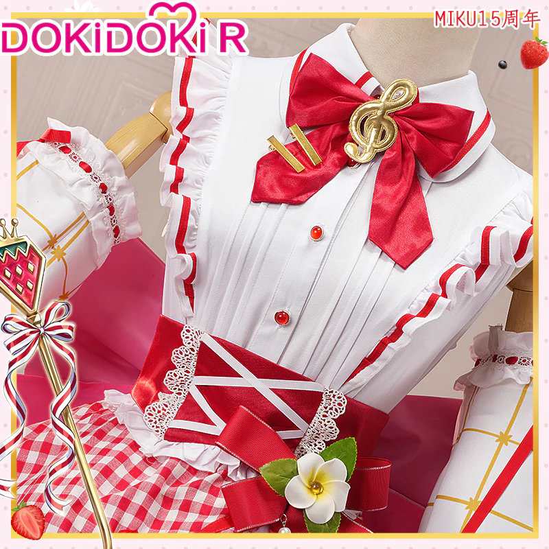 【Partially Ready For Ship】【Size S-2XL】DokiDoki-R Cosplay Costume / Shoes Strawberry Dress 15th anniversary - Image 4