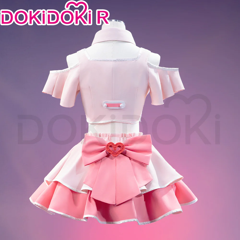 【Size S-2XL】DokiDoki-R Game Cosplay 4.5th Anniversary Costume White Pink Dress Cute Lolita - Image 2