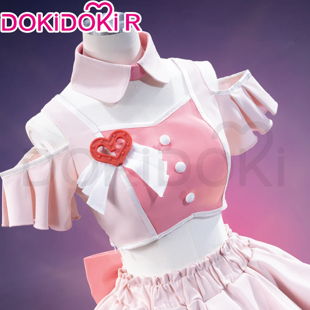 【Size S-2XL】DokiDoki-R Game Cosplay 4.5th Anniversary Costume White Pink Dress Cute Lolita - Image 3