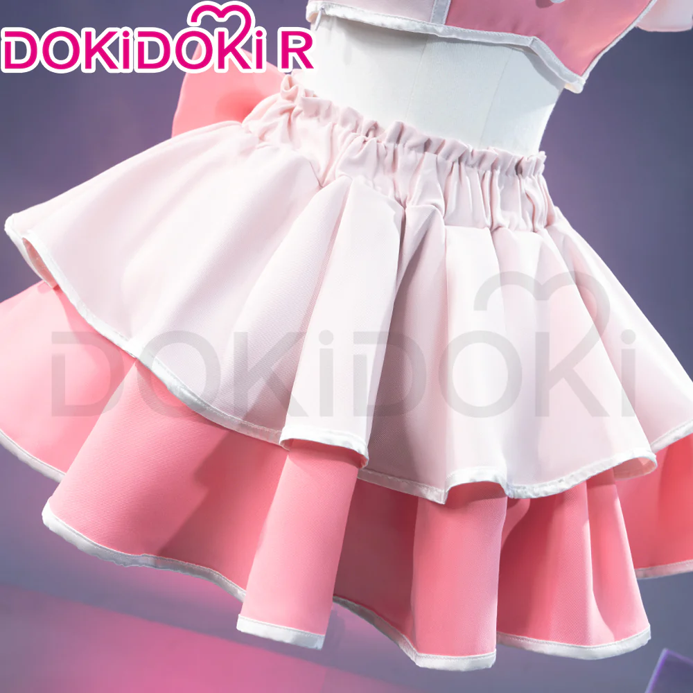 【Size S-2XL】DokiDoki-R Game Cosplay 4.5th Anniversary Costume White Pink Dress Cute Lolita - Image 4