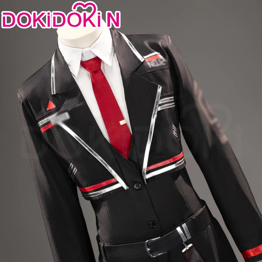 【Size S-2XL】DokiDoki-R Game Cosplay Costume Black Suit - Image 3