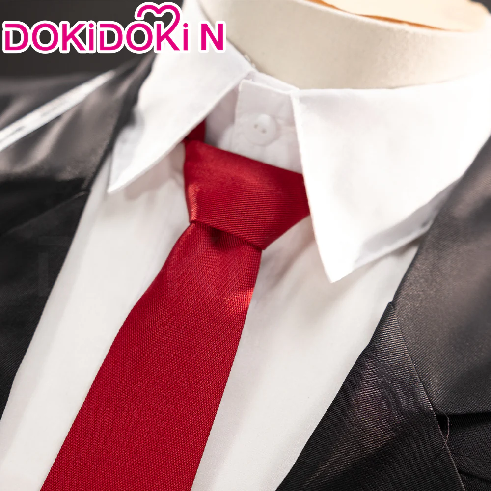 【Size S-2XL】DokiDoki-R Game Cosplay Costume Black Suit - Image 4