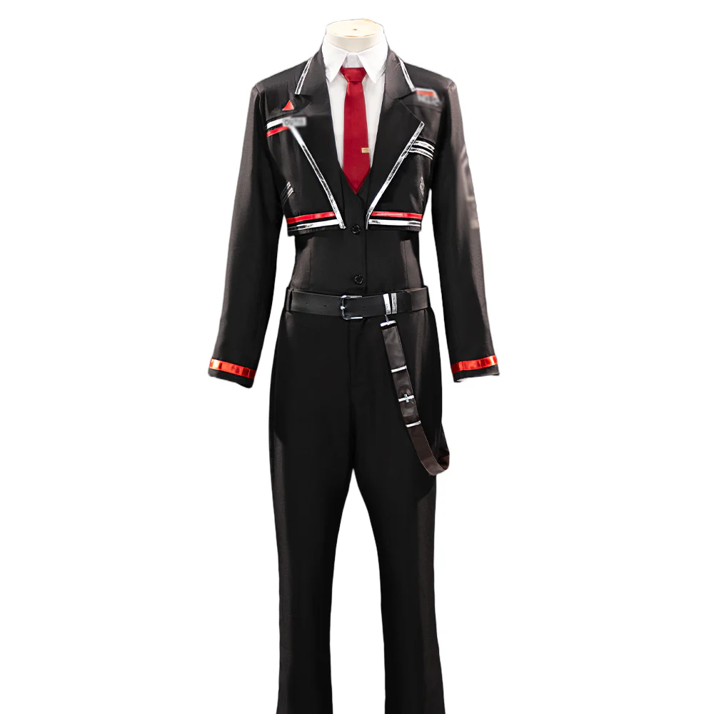 【Size S-2XL】DokiDoki-R Game Cosplay Costume Black Suit - Image 5