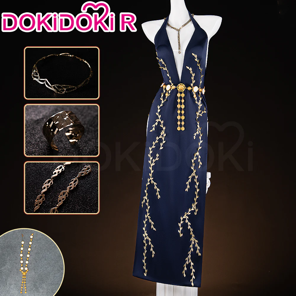 【Ready For Ship】【Size S-2XL】DokiDoki-R Game Cosplay Costume Blue Dress - Image 2