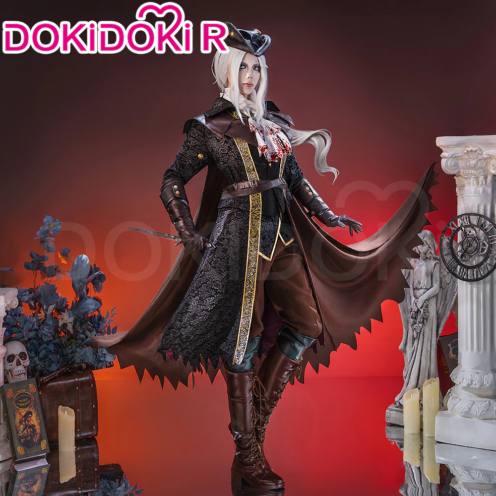 【Size S-2XL】DokiDoki-R Game Cosplay Costume Brown Cloak Suit - Image 2