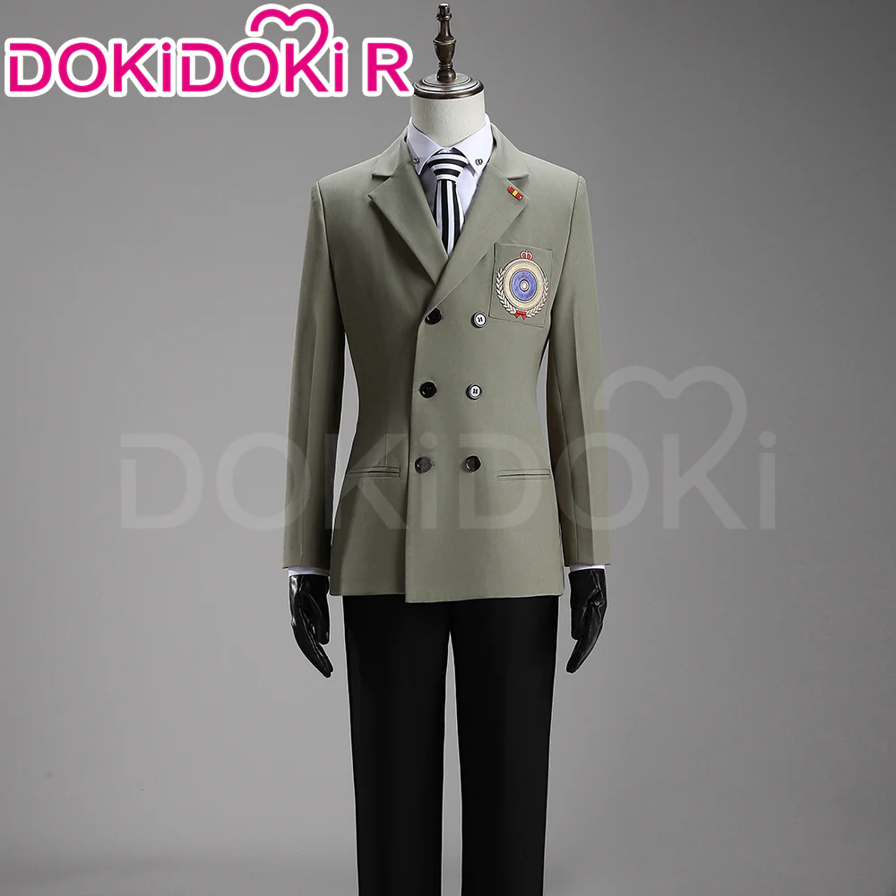 【Size S-2XL】DokiDoki-R Game Cosplay Costume khaki Top Black Pants