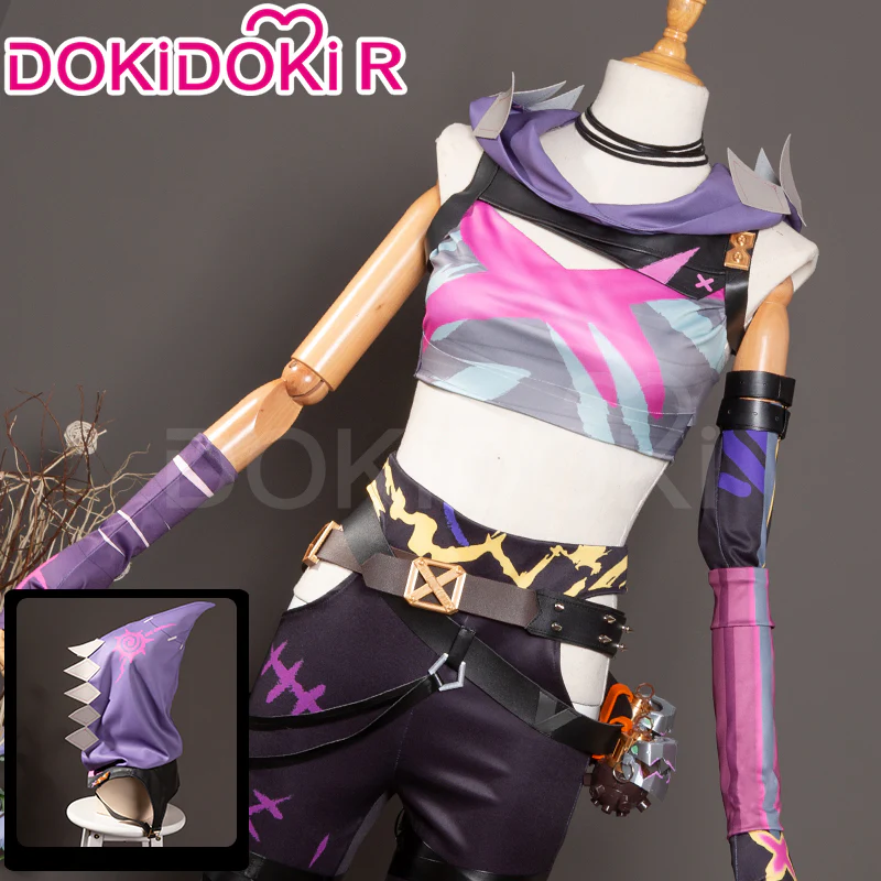 【In Stock】【Size S-2XL】DokiDoki-R Game Cosplay Costume Jinxx  Sleeveless / Tattoo Sticker - Image 2