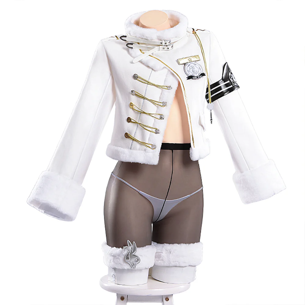 【Partially Ready For Ship】【Size S-2XL】DokiDoki-R Game Cosplay Costume White Plush Uniform Fortune Express - Image 10