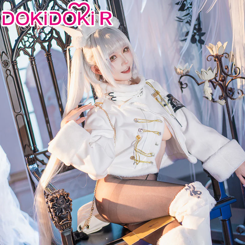【Partially Ready For Ship】【Size S-2XL】DokiDoki-R Game Cosplay Costume White Plush Uniform Fortune Express - Image 2
