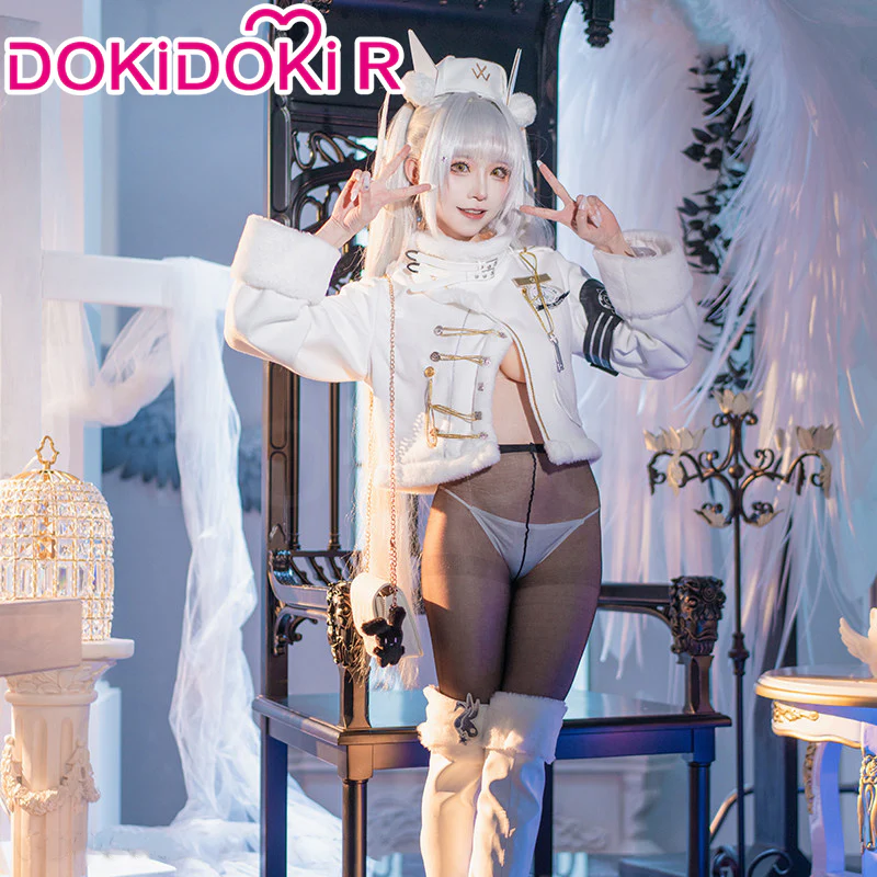【Partially Ready For Ship】【Size S-2XL】DokiDoki-R Game Cosplay Costume White Plush Uniform Fortune Express - Image 3
