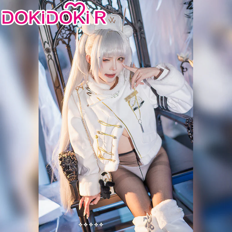 【Partially Ready For Ship】【Size S-2XL】DokiDoki-R Game Cosplay Costume White Plush Uniform Fortune Express - Image 4
