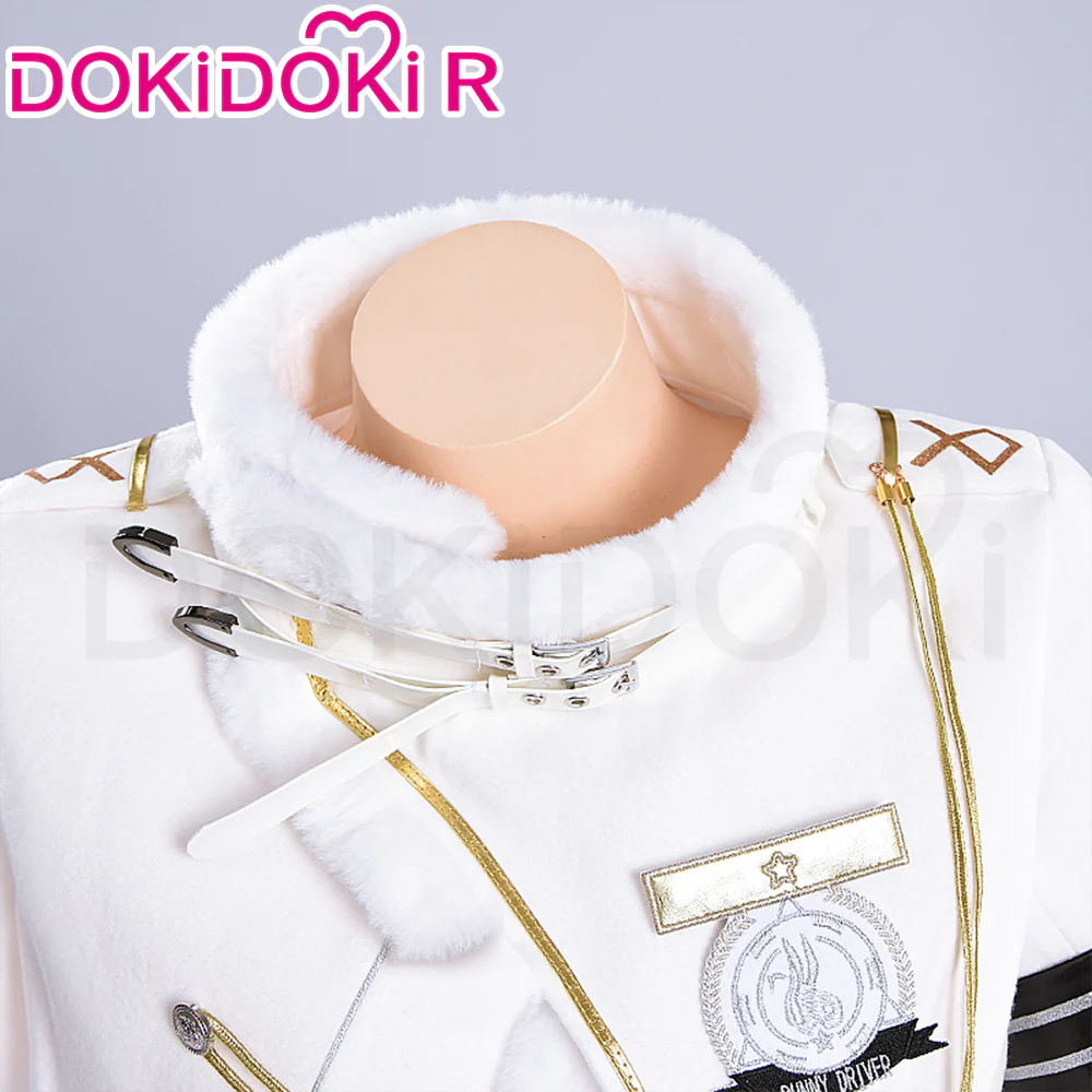 【Partially Ready For Ship】【Size S-2XL】DokiDoki-R Game Cosplay Costume White Plush Uniform Fortune Express - Image 7