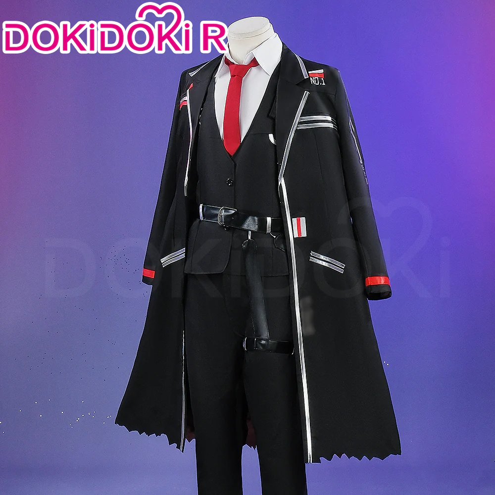 【Size S-2XL】DokiDoki-R Game Cosplay Black Suit Costume Halloween - Image 2