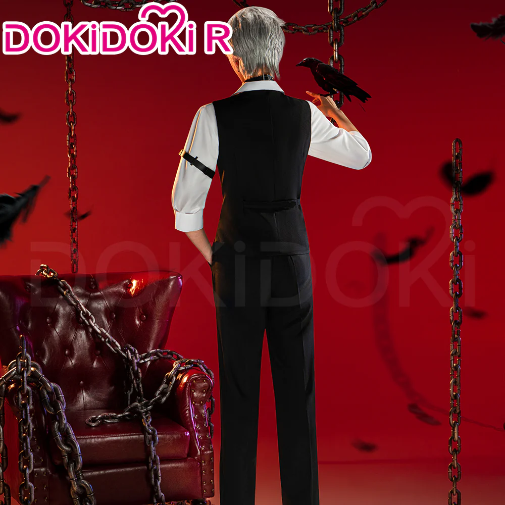 【Partially Ready For Ship】【Size S-2XL】DokiDoki-R Game Love and Deepspace Cosplay Hunting Game Sylus Costume / Crow Mephisto Prop Black Suit - Image 4