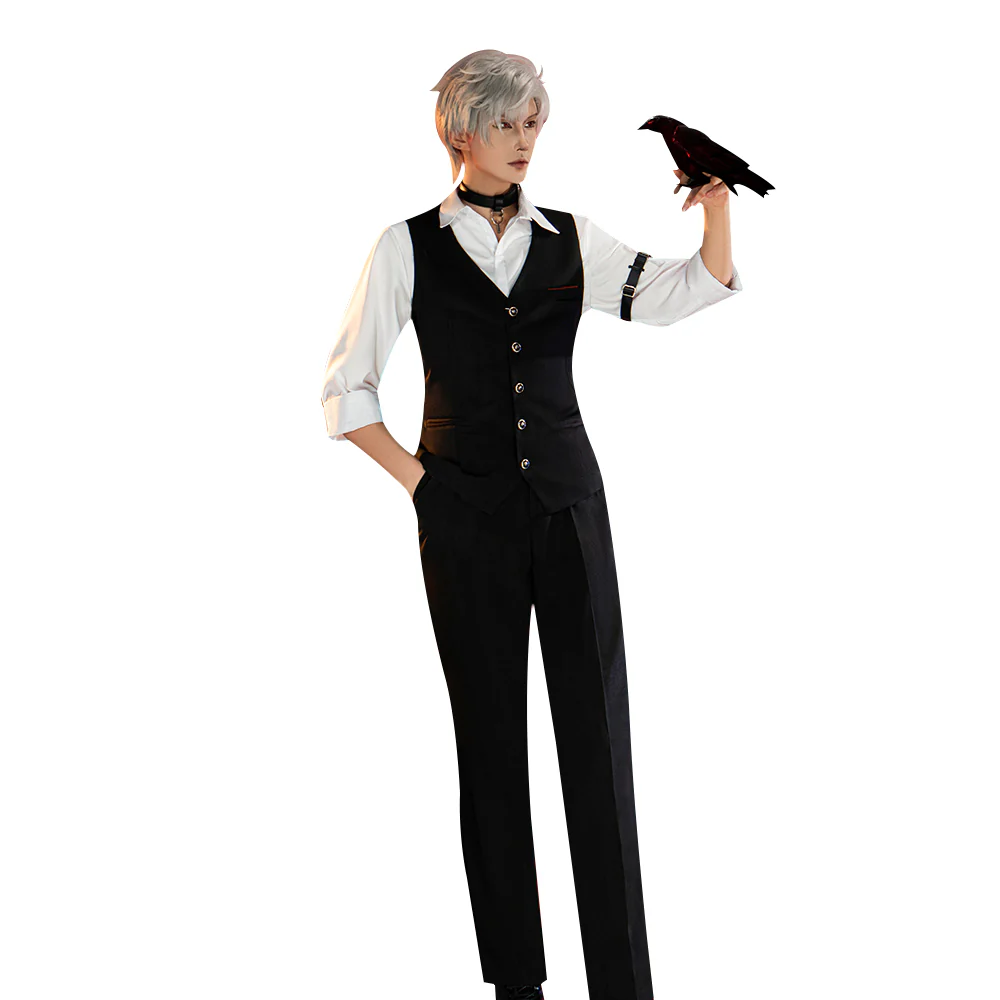 【Partially Ready For Ship】【Size S-2XL】DokiDoki-R Game Love and Deepspace Cosplay Hunting Game Sylus Costume / Crow Mephisto Prop Black Suit - Image 6
