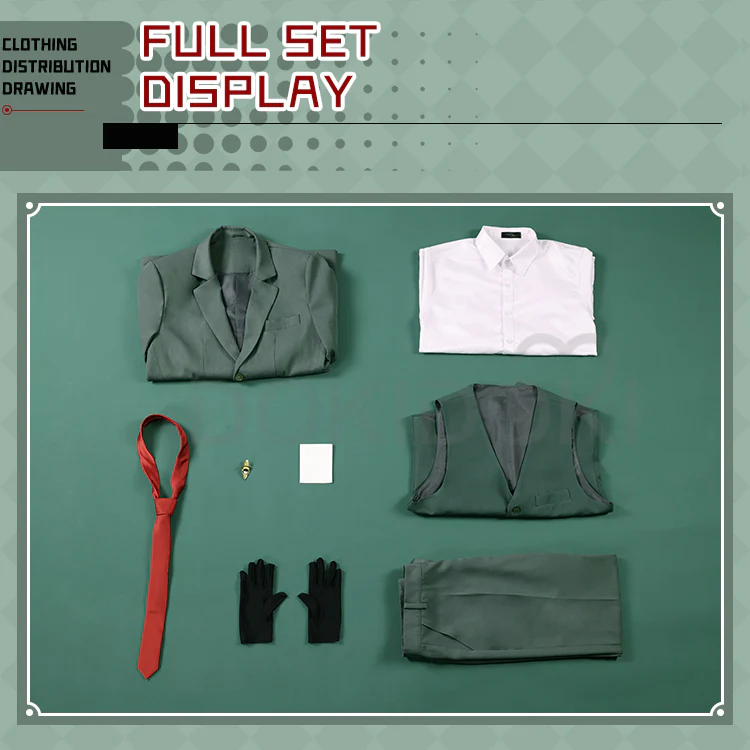 【Ready For Ship】【Size S-2XL】DokiDoki-SR Anime Cosplay Dad  Costume Green Suit - Image 7