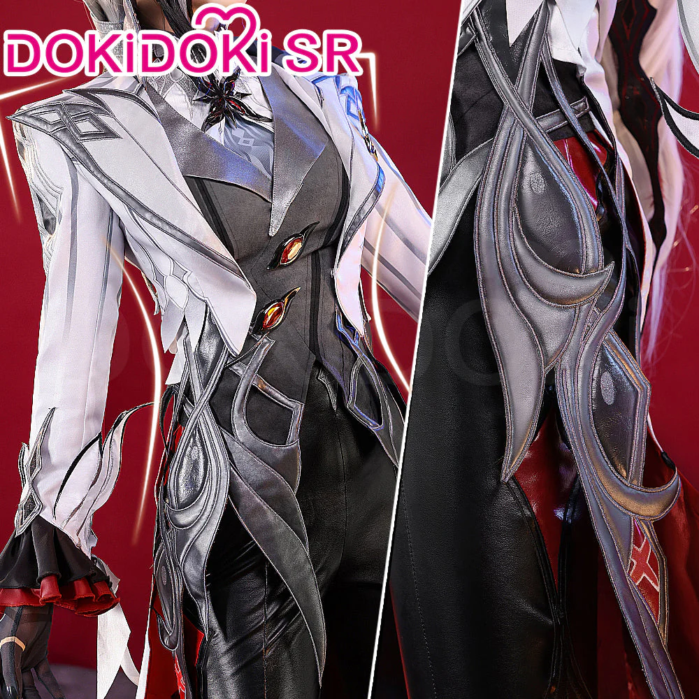 【US/EU LOCAL SHIPPING 】【Size S-2XL】DokiDoki-SR Game Genshin Impact Fontaine Fatui Harbinger Cosplay The Knave Arlecchino Costume / Wig - Image 3