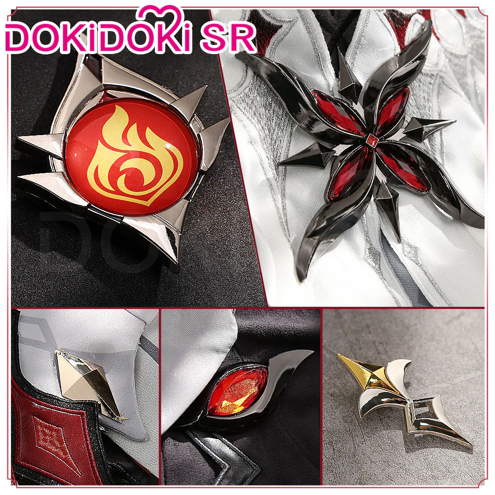 【US/EU LOCAL SHIPPING 】【Size S-2XL】DokiDoki-SR Game Genshin Impact Fontaine Fatui Harbinger Cosplay The Knave Arlecchino Costume / Wig - Image 4