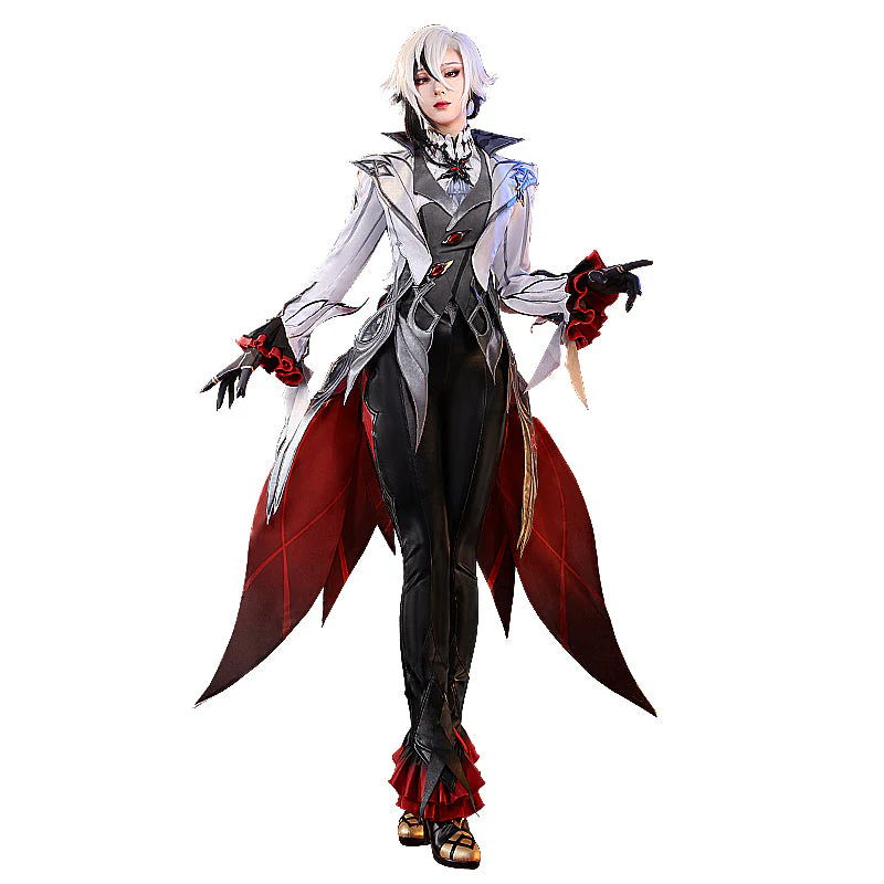 【US/EU LOCAL SHIPPING 】【Size S-2XL】DokiDoki-SR Game Genshin Impact Fontaine Fatui Harbinger Cosplay The Knave Arlecchino Costume / Wig - Image 6