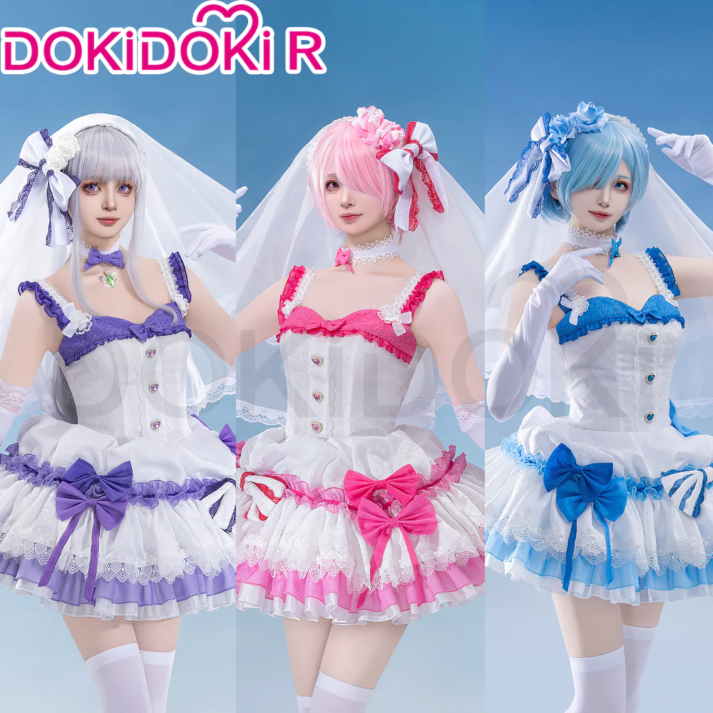 【In Stock】【Size S-2XL】DokiDoki-R Anime Cosplay Costume Light Blue / Pink / Purple Dress