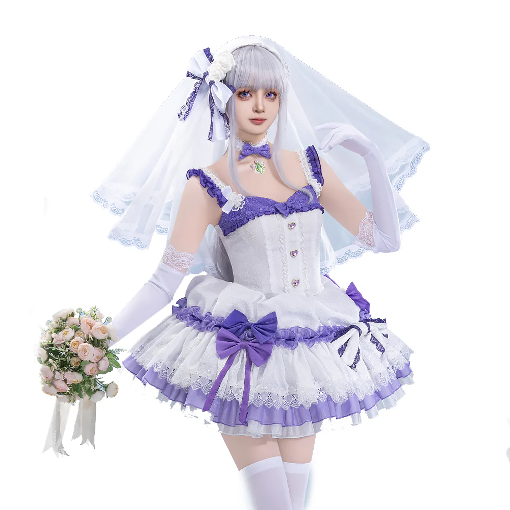 【In Stock】【Size S-2XL】DokiDoki-R Anime Cosplay Costume Light Blue / Pink / Purple Dress - Image 11
