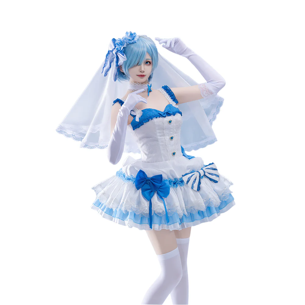 【In Stock】【Size S-2XL】DokiDoki-R Anime Cosplay Costume Light Blue / Pink / Purple Dress - Image 12