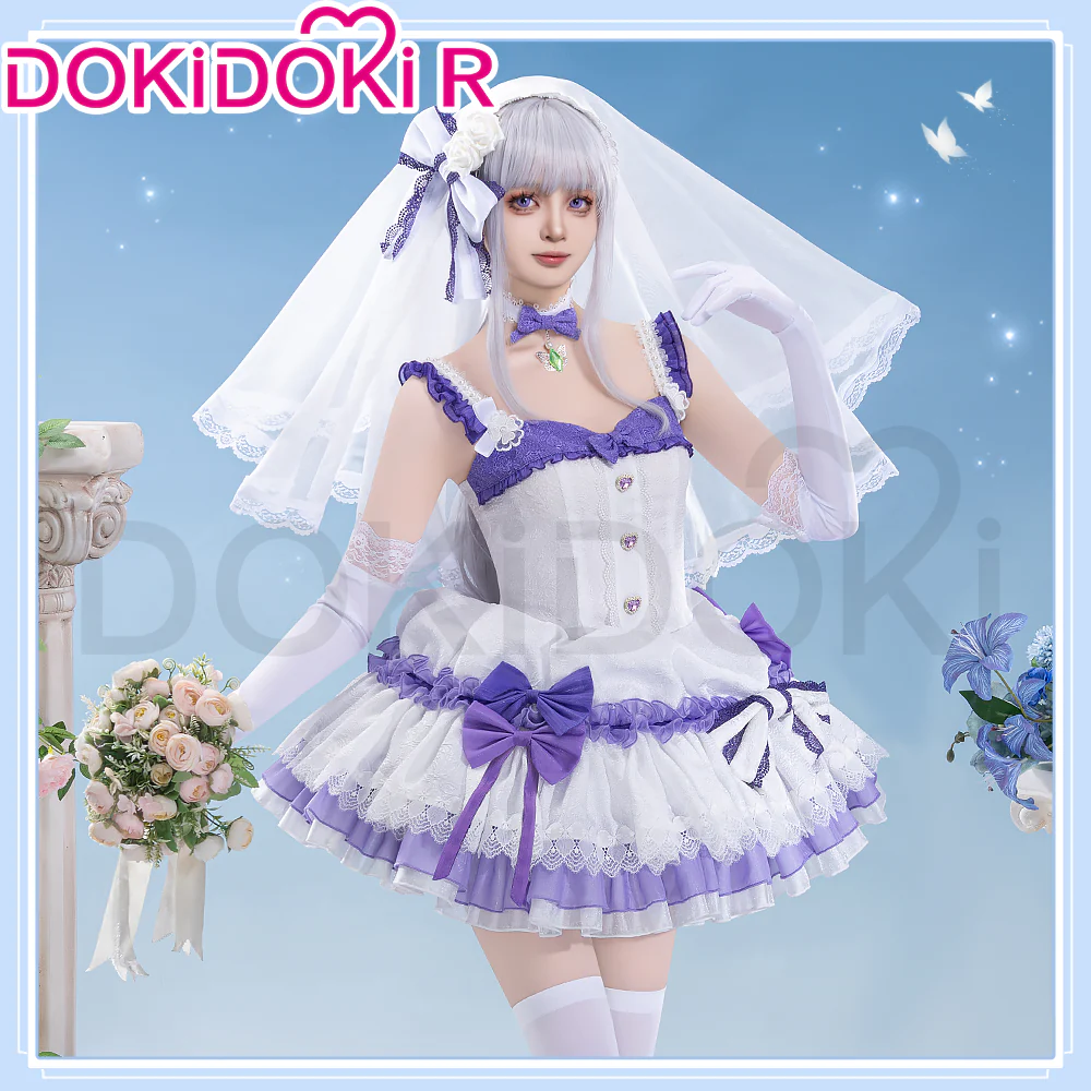 【In Stock】【Size S-2XL】DokiDoki-R Anime Cosplay Costume Light Blue / Pink / Purple Dress - Image 5