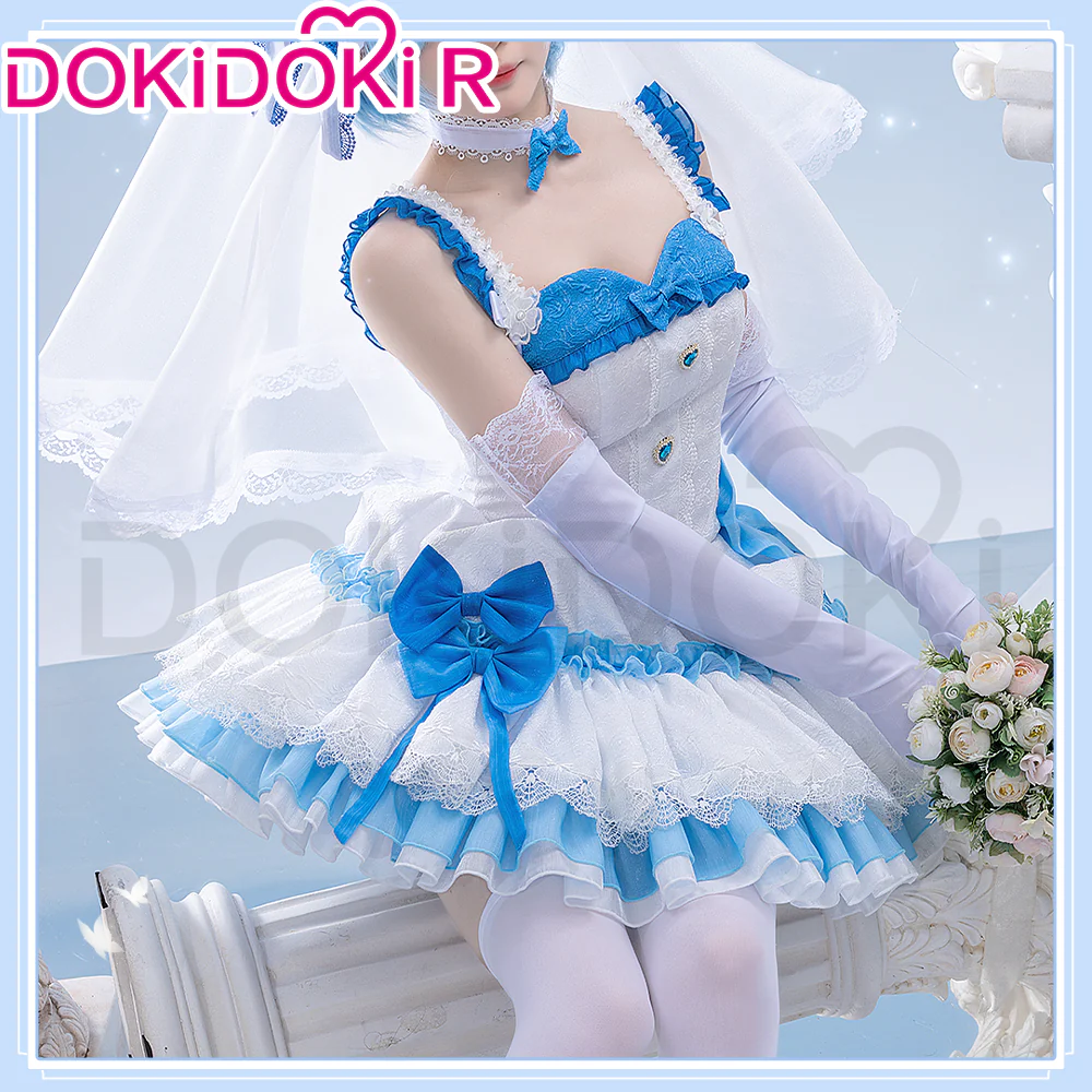 【In Stock】【Size S-2XL】DokiDoki-R Anime Cosplay Costume Light Blue / Pink / Purple Dress - Image 6