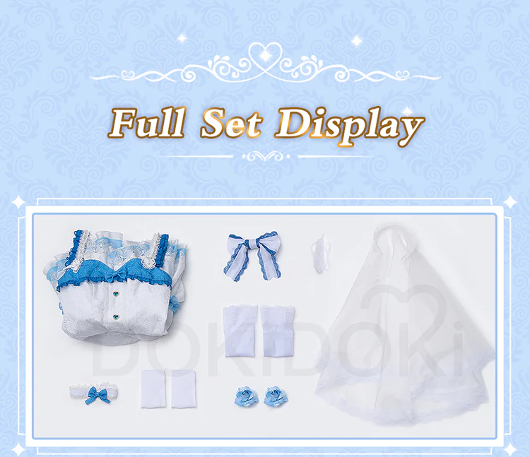 【In Stock】【Size S-2XL】DokiDoki-R Anime Cosplay Costume Light Blue / Pink / Purple Dress - Image 7