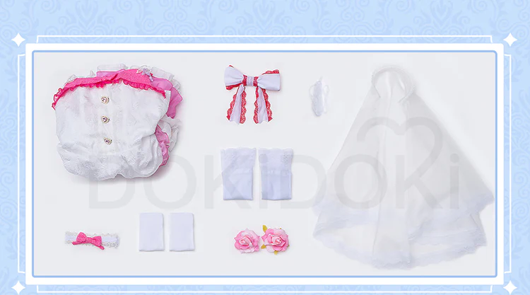 【In Stock】【Size S-2XL】DokiDoki-R Anime Cosplay Costume Light Blue / Pink / Purple Dress - Image 8