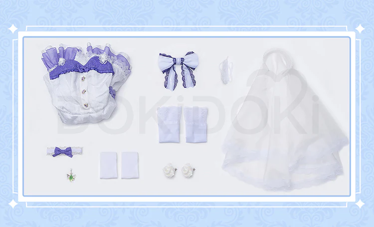 【In Stock】【Size S-2XL】DokiDoki-R Anime Cosplay Costume Light Blue / Pink / Purple Dress - Image 9