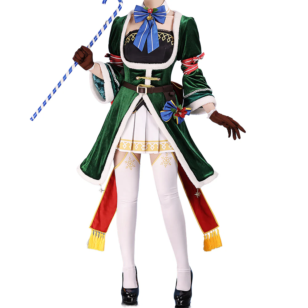 【Size S-3XL】DokiDoki-N Anime Cosplay Costume Christmas Red Green Black Cute Dress - Image 10