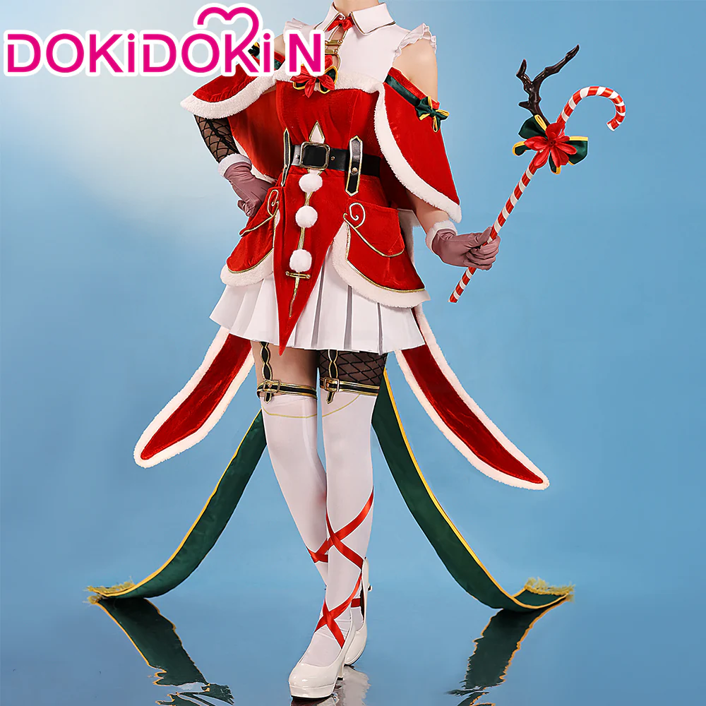 【Size S-3XL】DokiDoki-N Anime Cosplay Costume Christmas Red Green Black Cute Dress - Image 2
