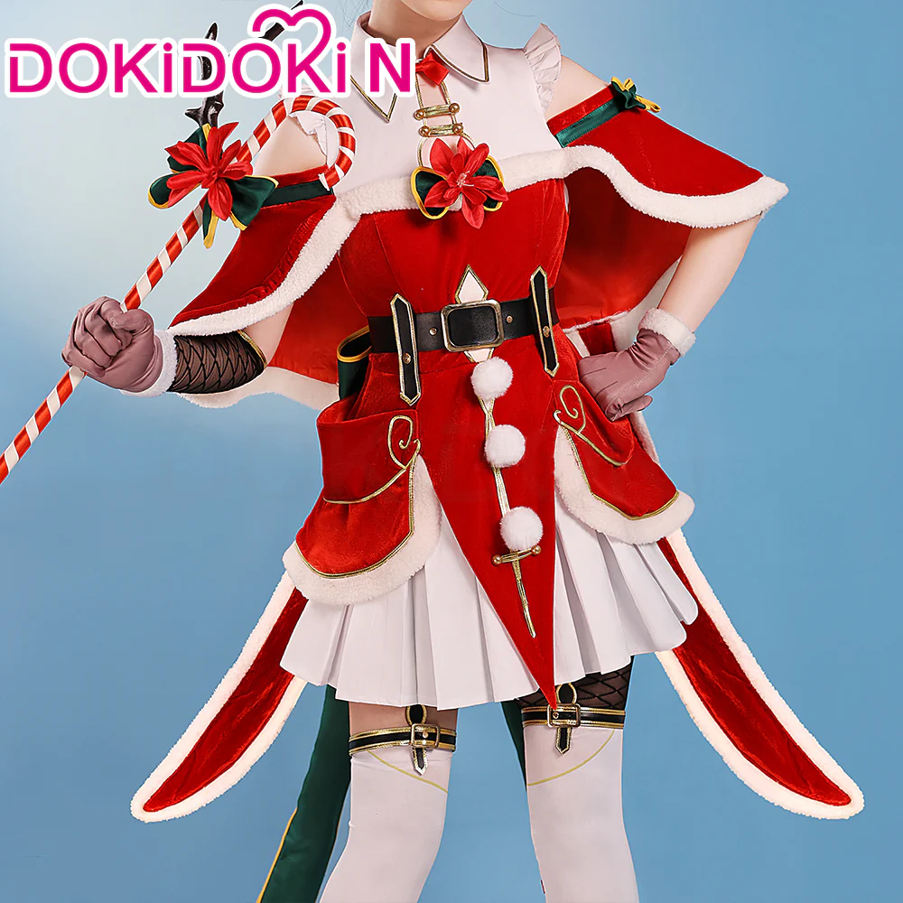 【Size S-3XL】DokiDoki-N Anime Cosplay Costume Christmas Red Green Black Cute Dress - Image 4